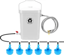 Automatic Chicken Waterer Float Controlled, 3 Gallons Poultry Waterer Dispenser 