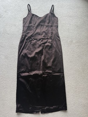 satin midi dress abercrombie Abercrombie Satin Midi Dress Navy Blue by Abercrombie and Fitch