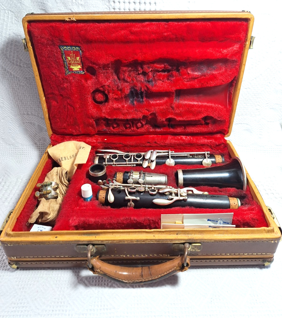 Vtg Original Le Blanc Clarinet in Case Paris France, Buffet Crampon Mouth Piece