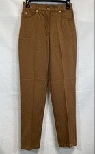 Vintage St. John Sport Women's Brown High Rise Straight Leg Trousers Pants Sz 2
