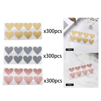 300x herzförmige Rubbeletiketten, 25 mm x 28 mm, für Brautpartys,