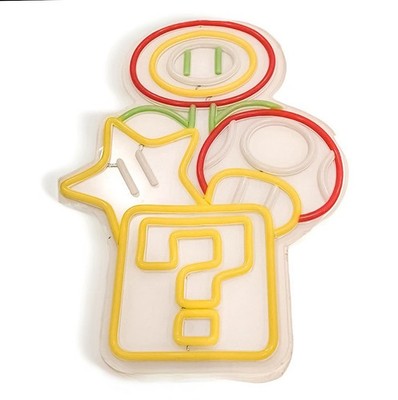Super Mario-themed LED neon lights featuring various power-ups - Tested | Works