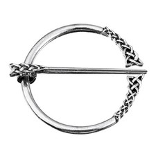 Vintage Brooch Cloak Pin, Penannular Brooch Cloak Clasp Scarf Pin Silver 