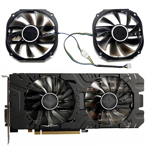 One Pair Graphics Card Cooling Fan Accessories Part for YESTON RX480 570 580 - Afbeelding 2 van 8