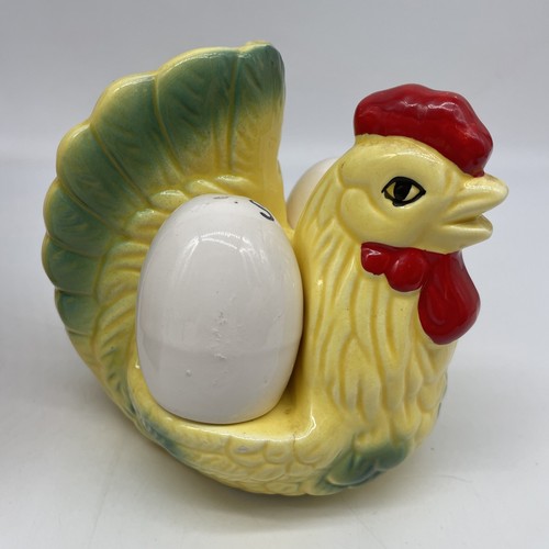 Juego de sal y servilletero vintage de cerámica para pollo gallina - Imagen 3 de 13