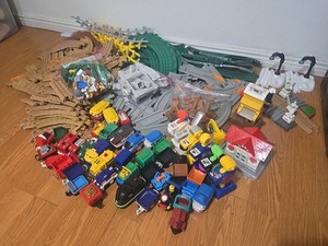 Huge Geo Trax Lot - Train Cars Buildings Tracks Accessories 35 Lbs Total