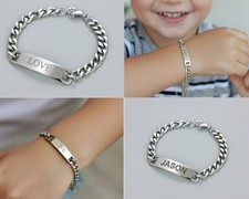 Childrens Baby Bracelet Engraving Name Personalised Newborn Child Jewellery