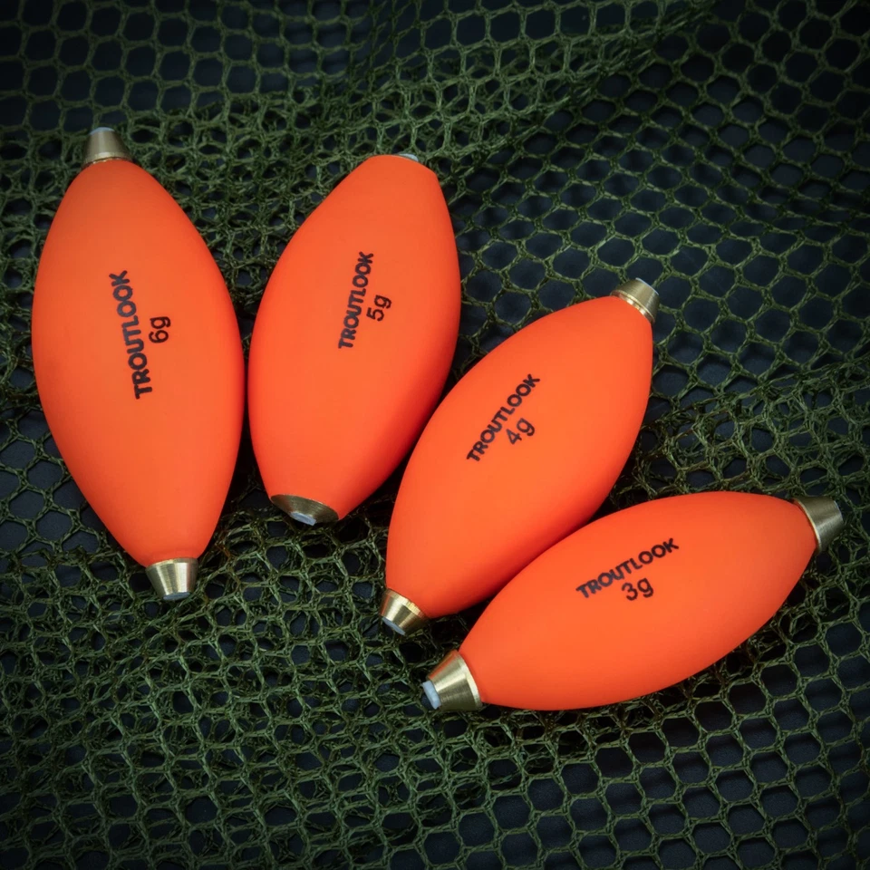 TROUTLOOK Ovale Tremarella Forellenkugel Forellenpose Forellenei Laufpose Rot