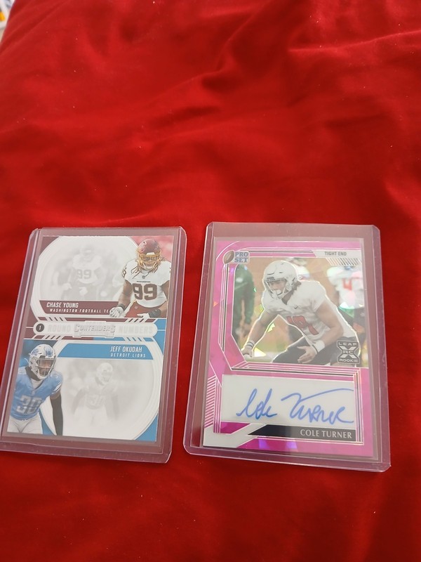 NFL COMMANDERS 2022 Pro Set Metal Cole Turner /15 & Chase Young 1st Round Number