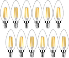 12-Pack Dimmable E12 LED Candelabra Bulbs 12 Count Pack of 1 Warm White