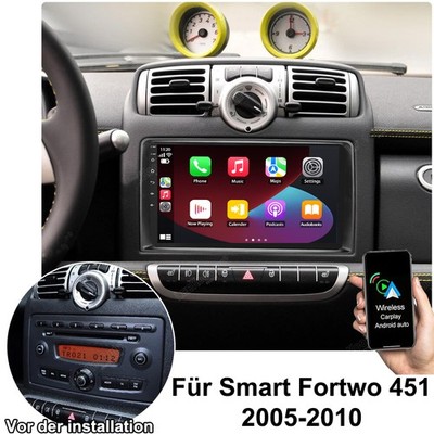9 Inch Car Stereo For Benz Smart Fortwo 451 2005-10 Android 13 Carplay GPS 4+64GB