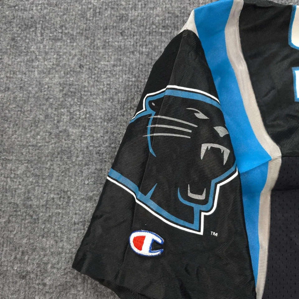 Camiseta vintage de los Carolina Panthers para hombre 52 2XL negra Kevin Greene Champion años 90 EE. UU. Foto 3 de 4