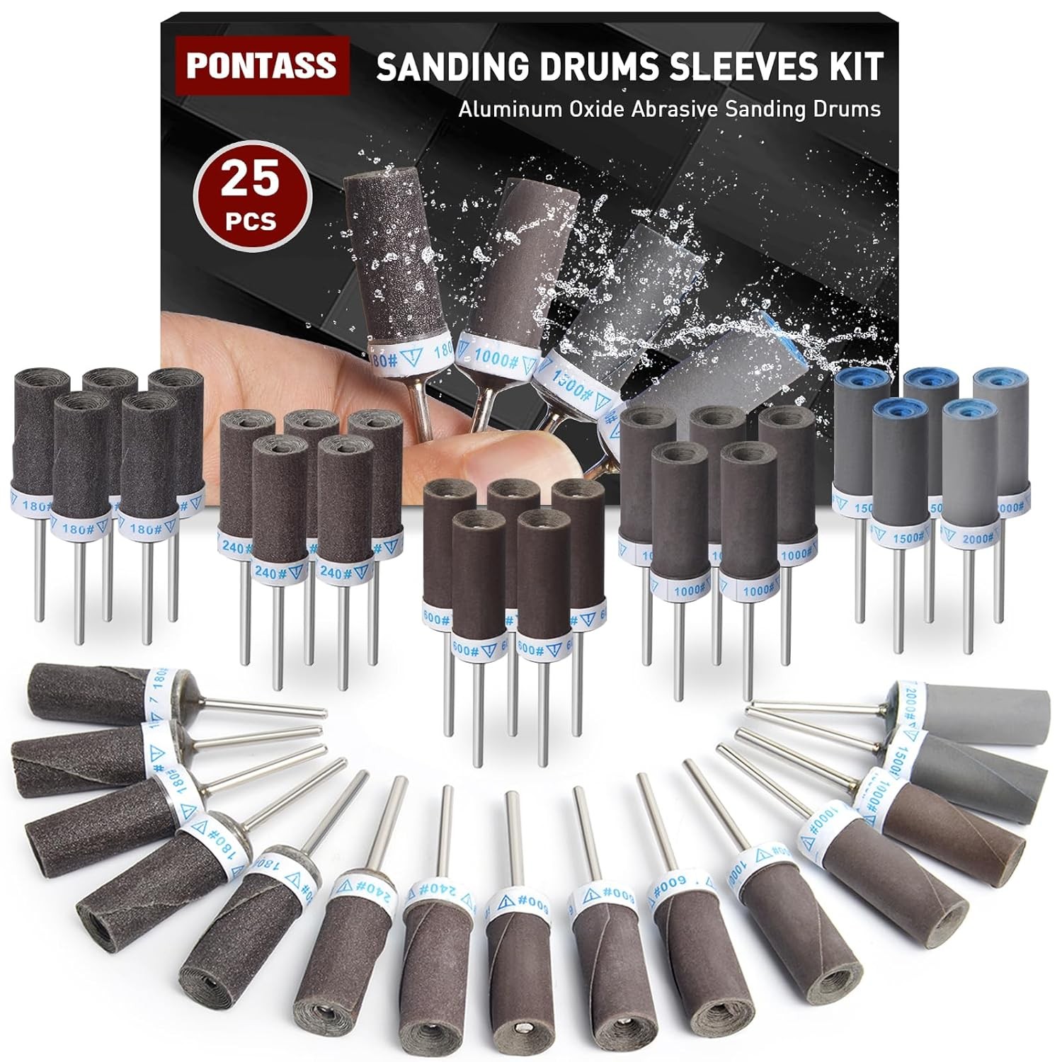 шлифовальные листы 25Pcs Sanding Drums Sandpaper