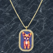 Stunning Cute Dog Puppy Pendant Necklace Image Design Radiant Gold Tone