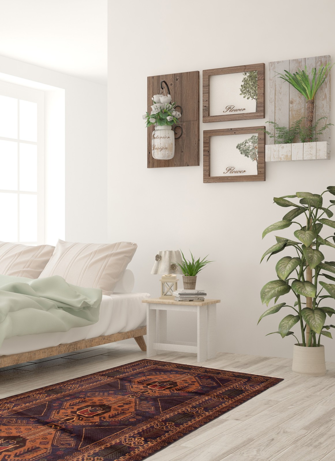 Vintage 3'11" x 6'9" Geometric Hand-Knotted Carpet Traditional Wool Area Rug