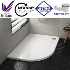 Offset Quadrant Slimline Stone Resin Shower Tray With FREE Waste Trap