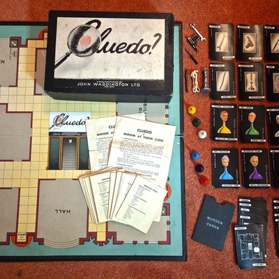 Cluedo 50er Jahre Murder Mystery kleine Box Brettspiel Waddingtons