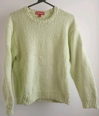 SS24 Supreme Boucle Kleine Box Pullover Lime S Kleines Sweatshirt Crewneck