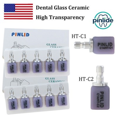 US HT C1C2 C14 Dental Lithium Disilicate Glass Ceramic CAD/CAM E.max CEREC Block