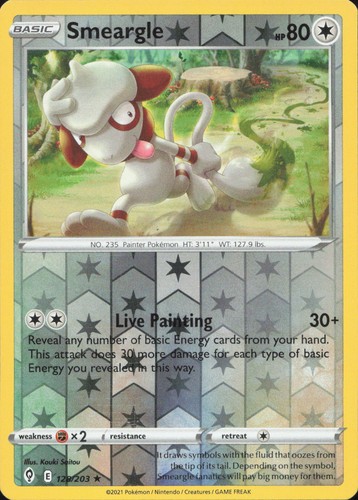 Smeargle 128/203 RARE REVERSE HOLO Evolving Skies Pokemon Lightly Played