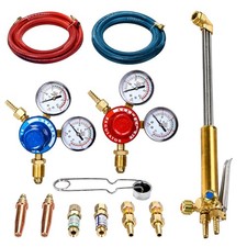 Oxy Propane Gas Cutting Torch Kit Oxygen Flame Cutter Hose Oxy Regulator Kit