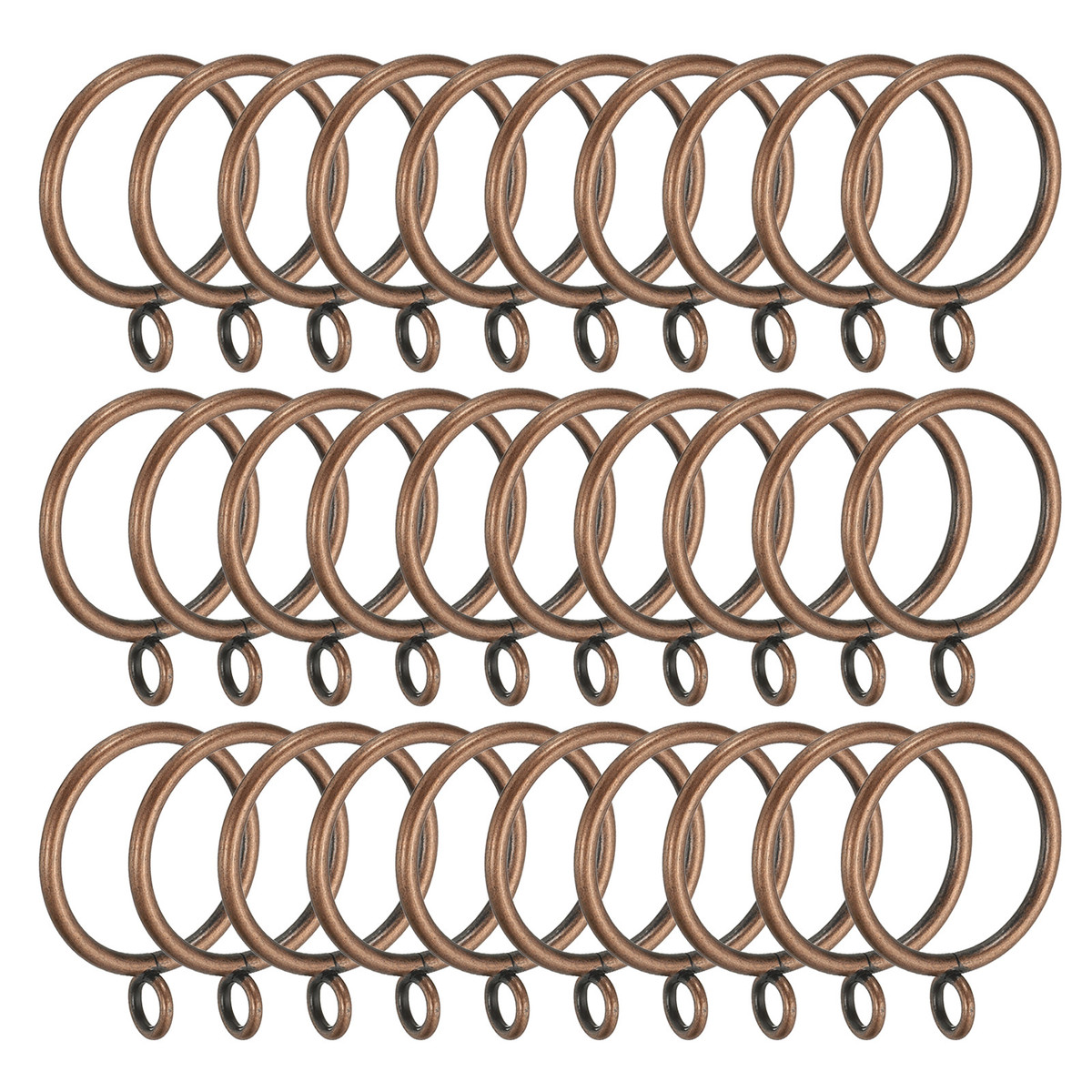 MERIVILLE 1.5-Inch Curtain Rings With Clip, Set Of 14, For 1 1/4-Inch Rod, Bronze Finish