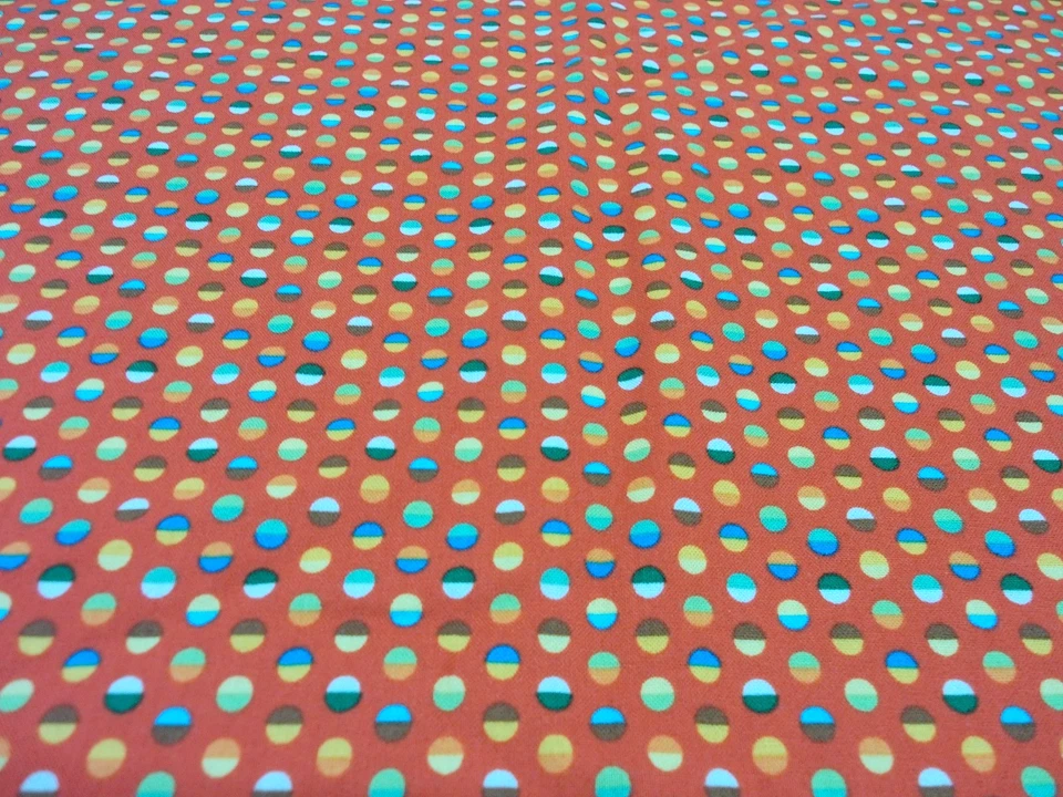 Tela de algodón Little Genius naranja multi lunares Debrorah Edwards BTHY #4 Foto 2 de 4