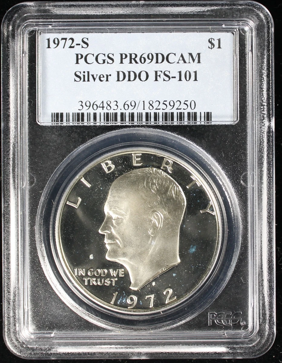 PCGS Certified PR 69 Graded 1972 Eisenhower Dollars (1971-1978