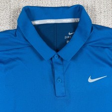 Nike Dri-Fit Mens Large Blue Spotted Polka Dot AOP Performance Golf Polo Shirt
