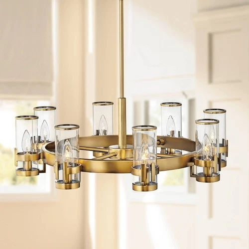 Hinkley Reeve 27"W Heritage Brass 8-Light Ring Chandelier - Picture 1 of 3