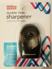 Office Depot Brand Double-Hole Manual Pencil Sharpener Black 