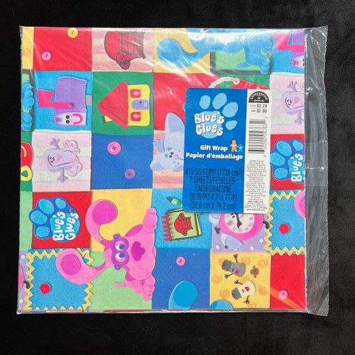Lot of 2 Blue's Clues Wrapping Paper 8 1/3 Sq Ft Vintage 1990 - Picture 2 of 5