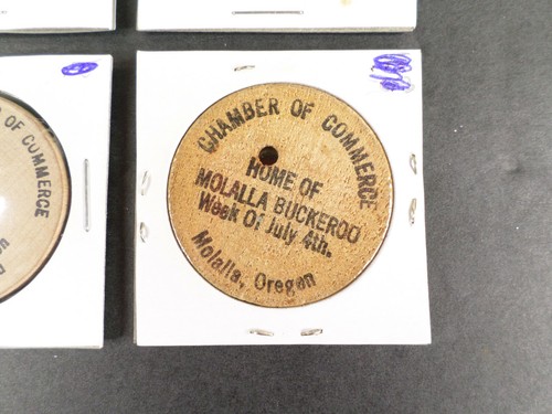 4 Vintage Political & Chamber Commerce Wooden Nickel Advertising Campaign Tokens - Picture 6 of 10