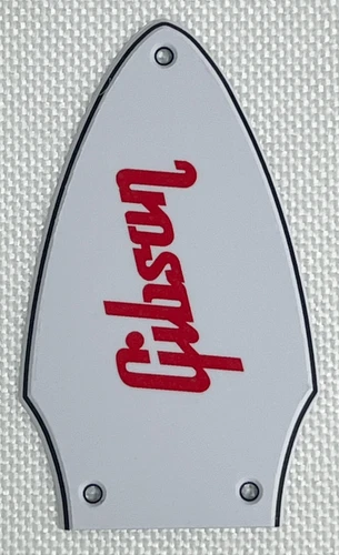 White 3-Ply For Fit Gibson Flying V Truss Rod Cover Red logo Guitar Pickguard