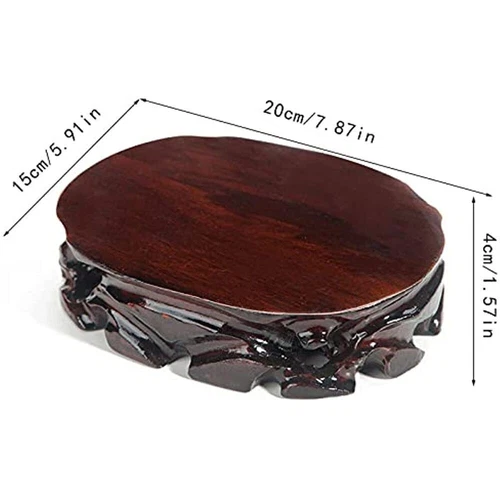 Ständer Holzvasenfuß orientalisch oval Holzvase Aufsteller Podest - Bild 14 von 17