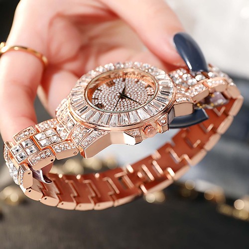 Trend Full Of Stars Burst Luxury Diamond Set Digital Scale Time Ladies Watch - Picture 11 of 21