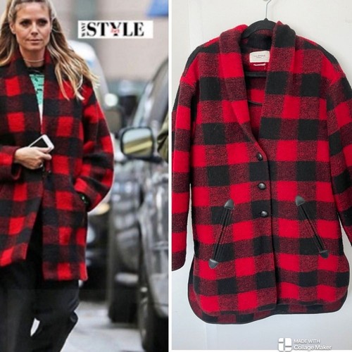 コート ISABEL MARANT RED WOOL BLEND COAT Isabel marant..etoile..wool blend coat..plaid - Gem