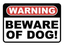 Warning beware of dog sticker weatherproof bumper vinyl decal