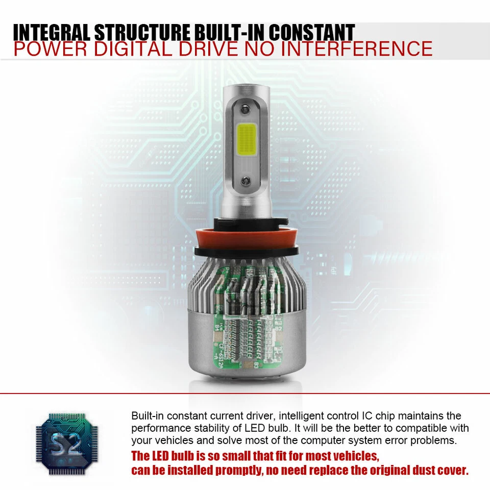 For Freightliner Cascadia 2008-2016 LED Headlight High Low Beam 4x Bulbs Combo - Image 3 of 4