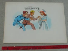 Vtg Watercolor Painting Cartoon Art Larry Pieper Baby Nurse Humor Albert Parella