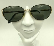 Vintage Baron A7090 Black Gold Metal Oval Sunglasses FRAMES ONLY