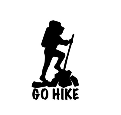 GO HIKE DECAL STICKER PERMANENT VINYL OUTDOOR CAMPING HIKING FOR VEHICLE EXPLORE