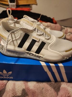 Nmd R1 White And Gold Adidas NMD R1 J White Black Gold Sz Women's
