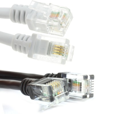 High Speed RJ11 Modem Cable ADSL 2+/Fibre BT/Sky Broadband 1m/2m/3m/5m ...