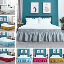 Solid Elastic Lace Bed Skirt Embroidery Bedding Decor Full/Queen/King Size Decor