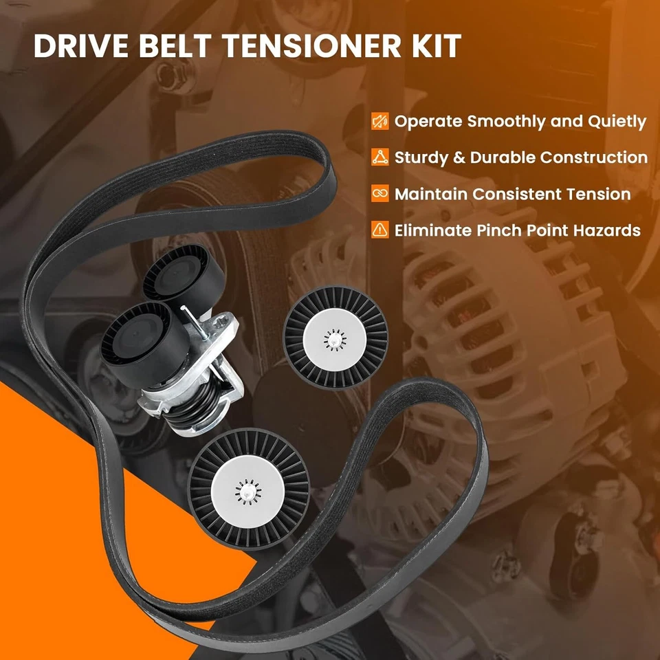 For BMW 135i 335i is xi OEM Belt Tensioner Assembly Idler Pulley Drive Belt Kit Foto 4 de 4