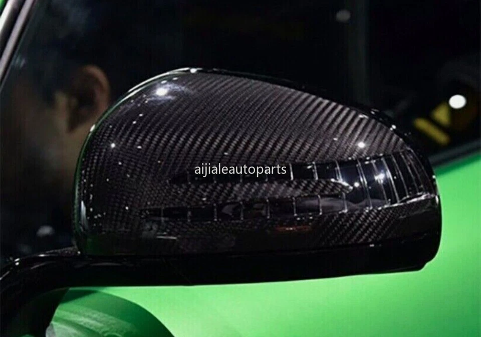 Dry Carbon Fiber Side Mirror Cover Cap For Mercedes-Benz SLK SLC SL SLS AMG GT Foto 3 de 4