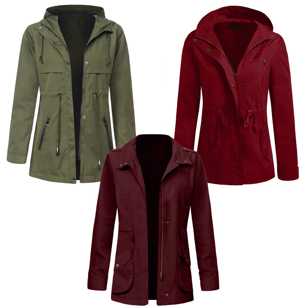 NE PEOPLE Womens Multi-Pockets Military Anorak Jackets [NEWJ217 