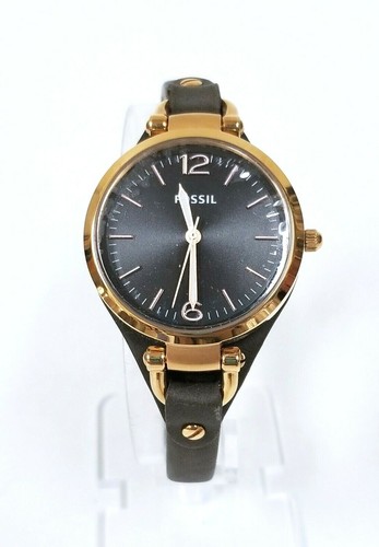 NUEVO RELOJ FOSSIL GEORGIA ORO, ORO ROSA, TONO PLATEADO, CORREA DE CUERO DELGADO - Imagen 16 de 22