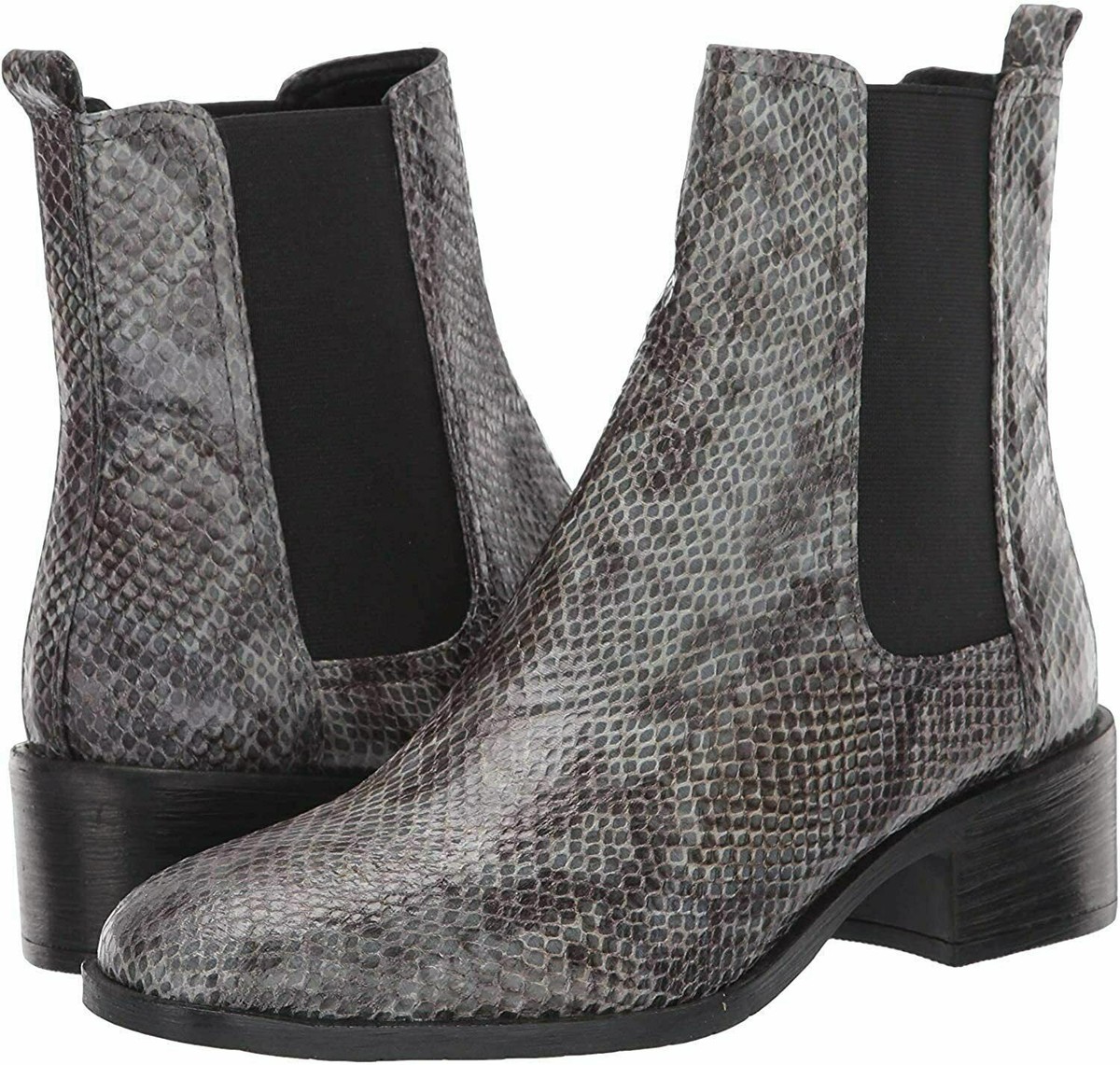 Kenneth Cole REACTION Salt Chelsea Gray Snakeskin Ankle Boot, 9M
